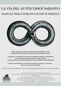Cartel del taller La vía del autoconocimiento de José Luis Pérez Mourelo, del 30 de octubre al 1 de noviembre de 2026